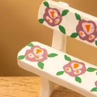 Сувенир дерево "Скамейка с цветами" цв. белый, 6,5х3,5х6 см
