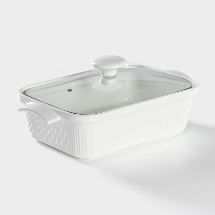 Мармит из жаропрочной керамики двойной Magistro &laquo;Бланш&raquo;, 1,1 л, 26,5&times;16&times;6,5 см, цвет белый