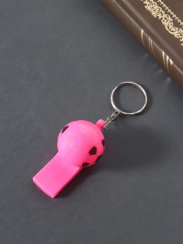 Свисток пластик на кольце "Мяч", МИКС