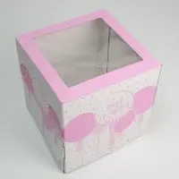 Коробка для торта с окном, кондитерская упаковка &laquo;Best wishes&raquo;, 30 х 30 х 30 см