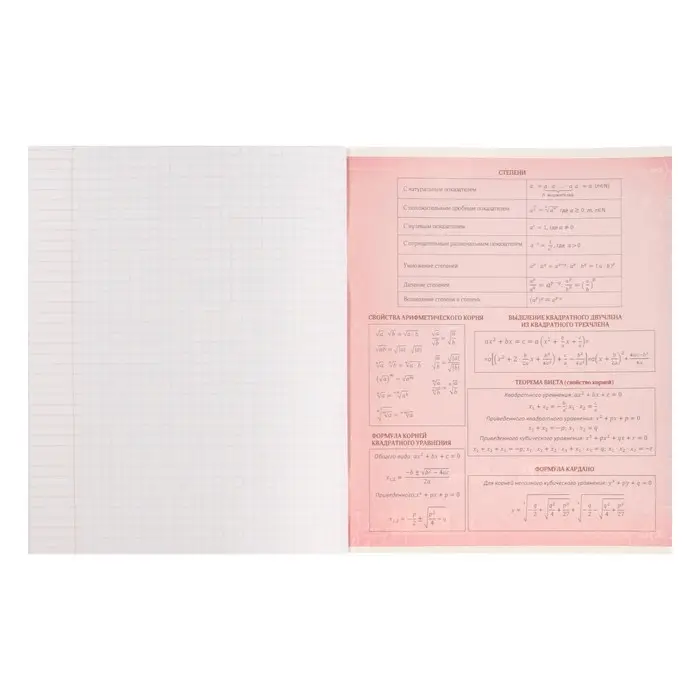 Тетрадь предметная Calligrata &laquo;На Чёрном&raquo;, 48 листов в клетку Алгебра, со справочным материалом, обложка мелованный картон, УФ-лак, блок офсет