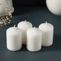 Свеча-цилиндр 4х6 см, 70 гр (набор 4 шт) белый