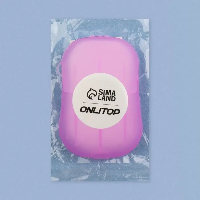 Мыло листовое, в пластинах, 18 (&plusmn; 2) шт, в футляре, цвет сиреневый