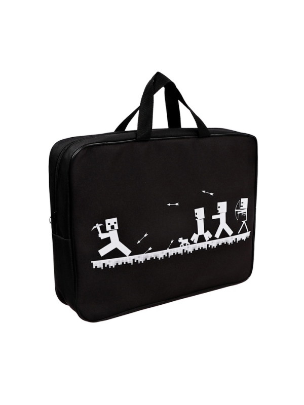 Папка с ручками текстильная А4, 360&times;245&times;70 мм, Calligrata Top &laquo;Пиксельный бой&raquo;