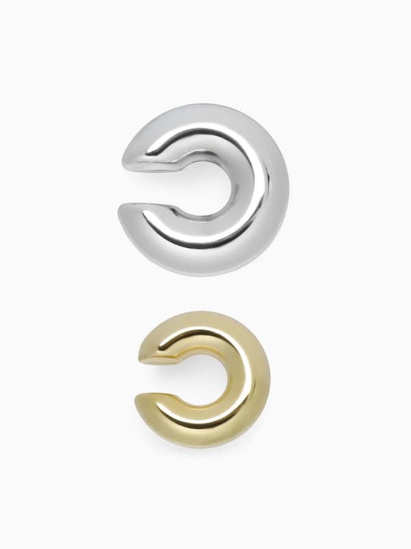 Серьги &laquo;Каффы&raquo; набор 2 шт, бублики, цвет золото с серебром