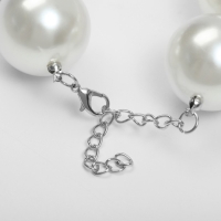 Колье с жемчугом &laquo;Жаклин&raquo; бусины №30, цвет молочный в серебре, 45 см