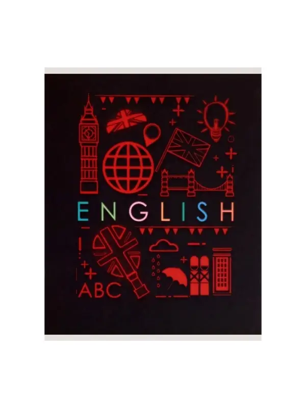 Тетрадь предметная 48 листов в клетку Calligrata, &laquo;СуперНеон. Английский язык&raquo;, обложка мелованный картон