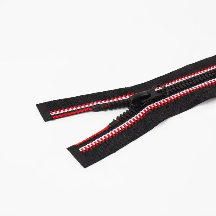 Молния &laquo;Трактор&raquo;, №5, разъёмная, замок автомат, 80 см, чёрная, красная, белая