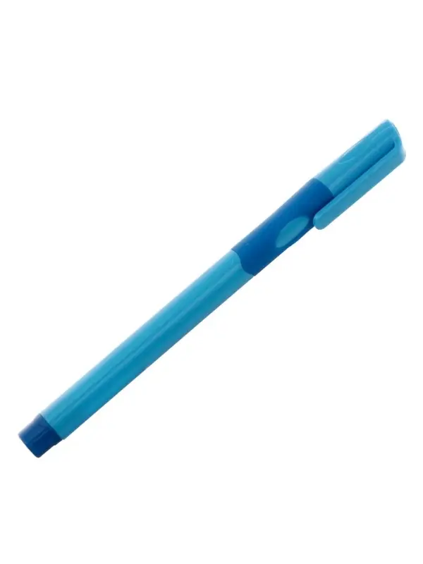 Ручка шариковая 0.7 мм, стержень синий, корпус синий с резиновым держателем, для правшей (цена за 1 шт.)