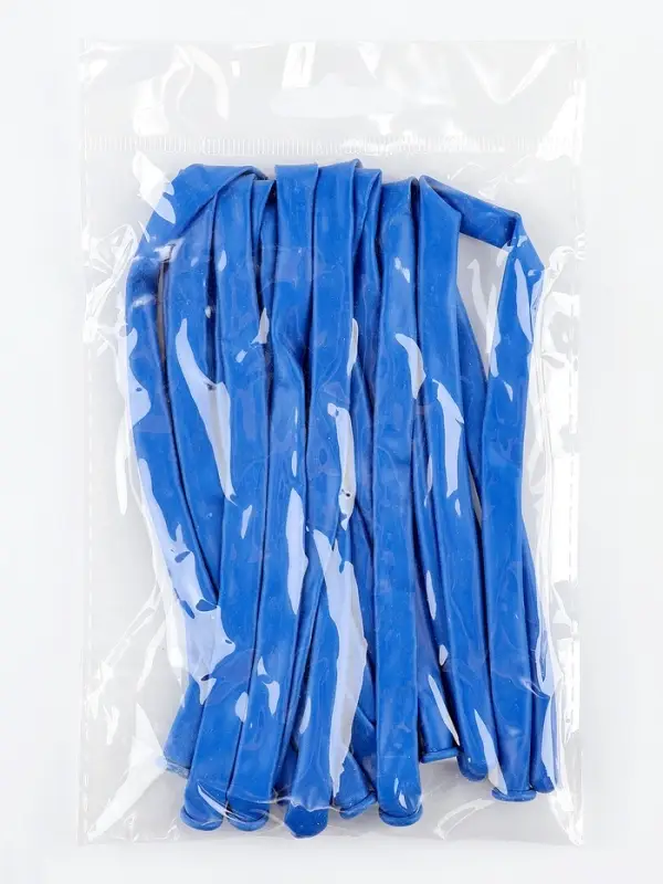 Воздушные шары для моделирования 125 см, d=5 см, 10 шт., синие