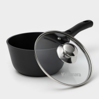 Набор кухонной посуды &laquo;Традиция №1&raquo;, антипригарное покрытие, крышка, цвет чёрный