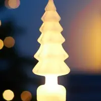 Фигура светодиодная "Елочка бархатная белая", 1 LED, 15х6 см, от бат. 3xAG13, Т/БЕЛЫЙ