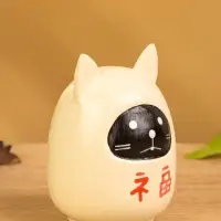 Деревянная кукла кокеши "Котик" цв. чёрно-белый, 6х6х9 см