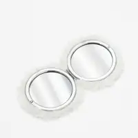 Зеркало складное &laquo;Мех&raquo;, d=8 см, с увеличением, с искусственным мехом, белое