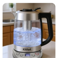 Чайник электрический стеклянный с подсветкой КТ-6796 - 1.7 л