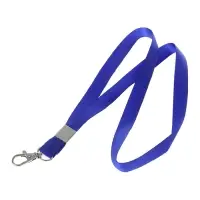 Лента для бейджа, ширина-15 мм, длина-80 см, с металлическим карабином, синяя