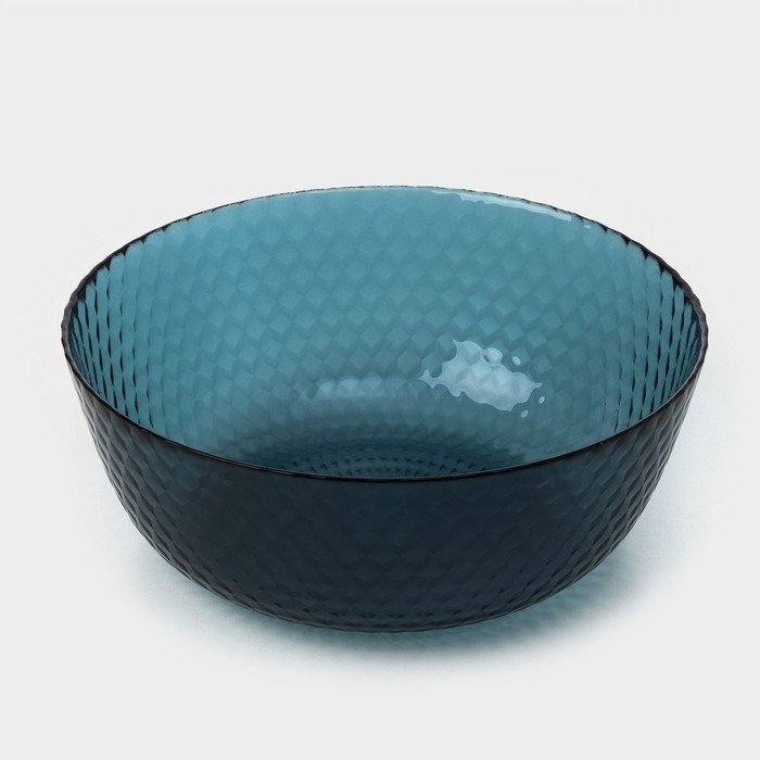 Набор столовый стеклянный &laquo;Идиллия&raquo;, 19 предметов: 6 тарелок d=25 см, 6 тарелок d=19 см, 6 тарелок d=18 см, салатник d=23 см, цвет лондон топаз