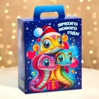 Подарочная коробка Новогодняя Презент &laquo;Диско&raquo; с анимацией, для сладких подарков, 15.5&times;7&times;19 см