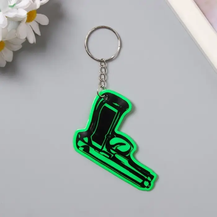 Светоотражающий брелок для ключей на кольце &laquo;Пистолет&raquo;, пластик, 4&times;6 см