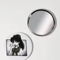 Зеркало карманное &laquo;Аниме&raquo;, d=7 см, белое