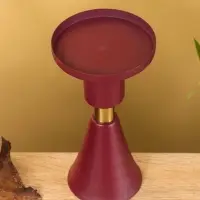 Подсвечник на 1 свечу текстурный "Баклажановый" 10,5х10,5х19,5 см