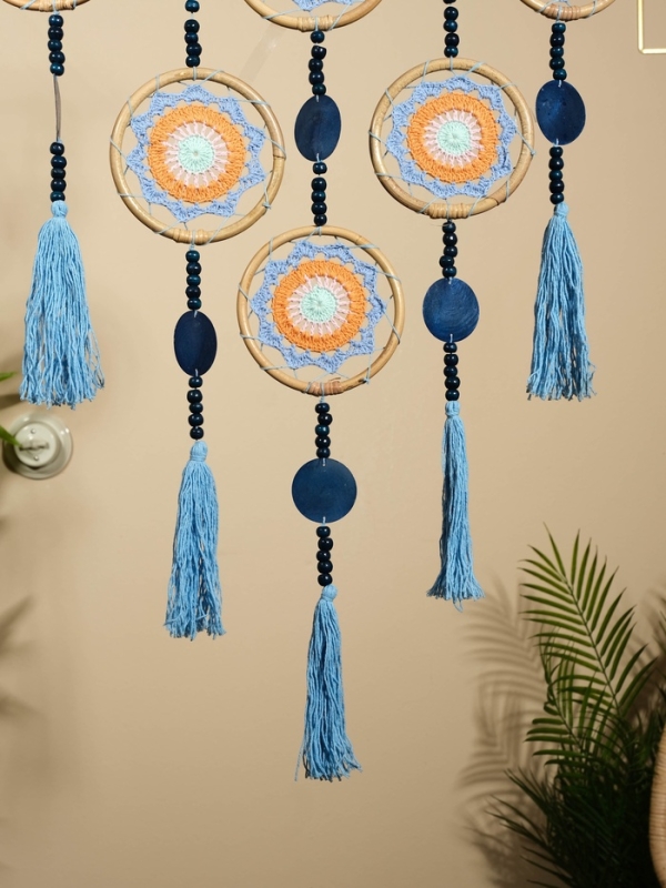 Ловец снов "Небесный покой" текстиль, ротанг 50х2х100 см