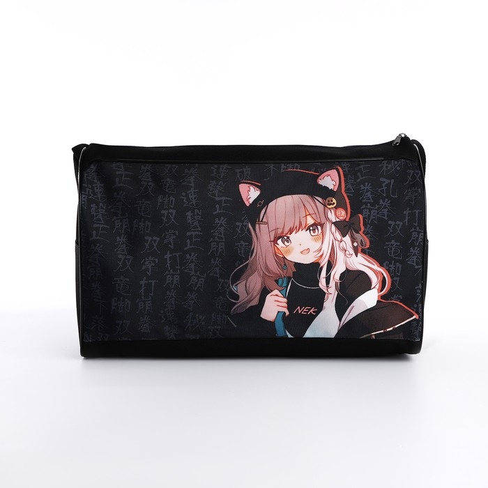 Сумка сдетская спортивная для девочки &laquo;Девочка с ушками&raquo;, 40х24х21см, отд на молнии, чёрный