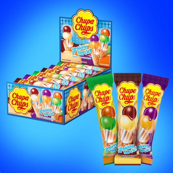 Карамель Сhupa-Сhups &laquo;Двойная порция&raquo;, ассорти, 16.8 г