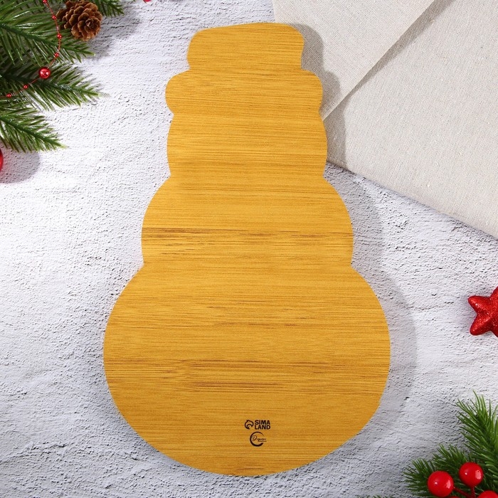 Новый год. Менажница деревянная «Снеговик», 28.8 х 18.4 см Новый год. Менажница деревянная «Снеговик», 28.8 х 18.4 см