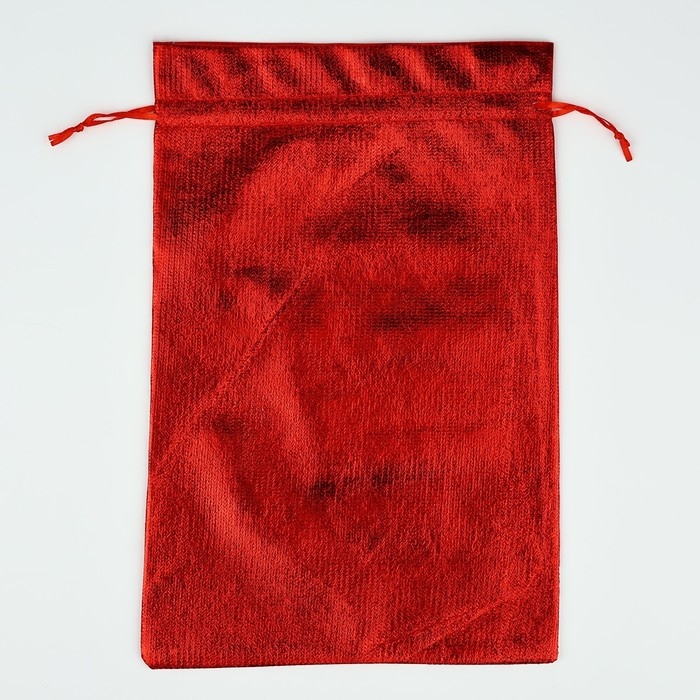 Мешочек подарочный парча &laquo;Новогодний орнамент&raquo;, красный, 20 х 30 см, Новый год