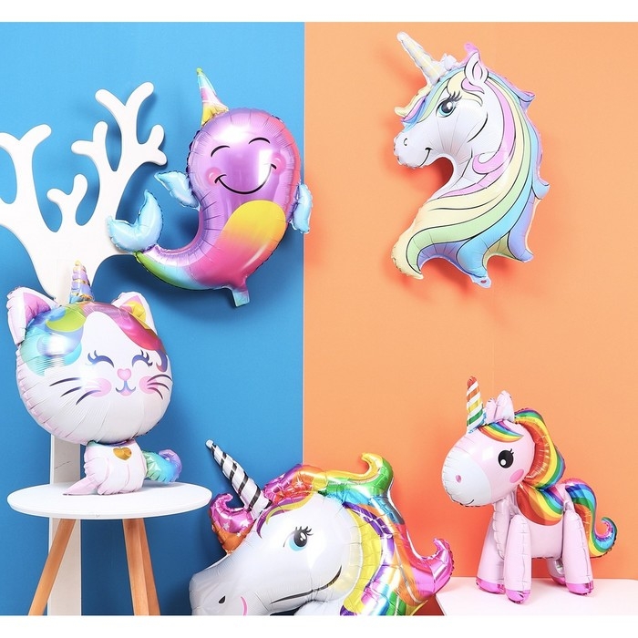 Шар фольгированный 32" &laquo;Кошечка-единорог&raquo;
