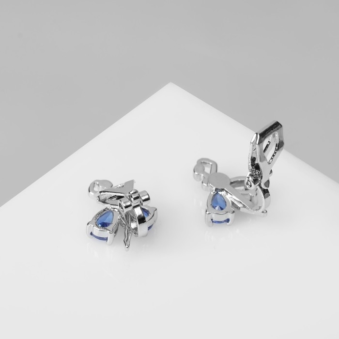 Клипсы &laquo;Балерина&raquo;, цвет синий в серебре