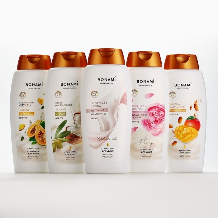 Гель для душа женский с пантенолом, 750 мл, аромат нежности шёлка, BONAMI