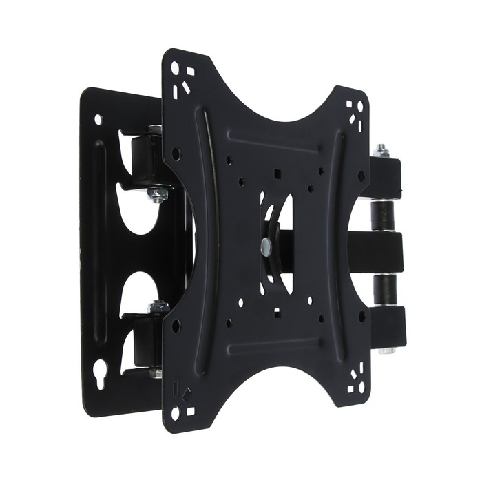 Кронштейн Luazon KrON-56, для ТВ, наклонно-поворотный, 14-42", 80-390 мм от стены, чёрный