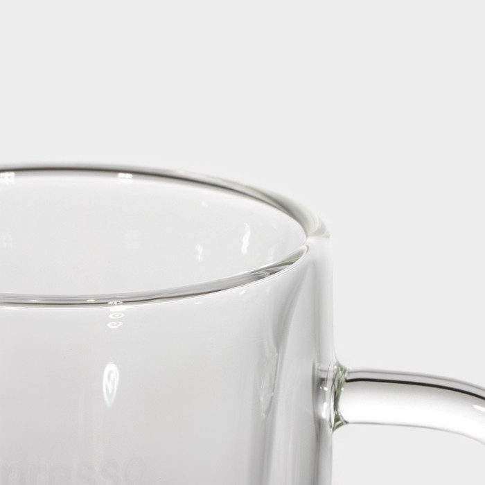 Кружка стеклянная с двойными стенками Magistro &laquo;Дуо. Espesso&raquo;, 80 мл, 9&times;6&times;6,5 см