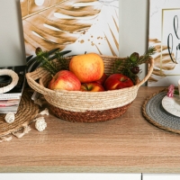 Корзина для хранения плетёная ручной работы Доляна &laquo;Тэри&raquo;, с ручками, 40&times;24&times;12 см, цвет коричневый