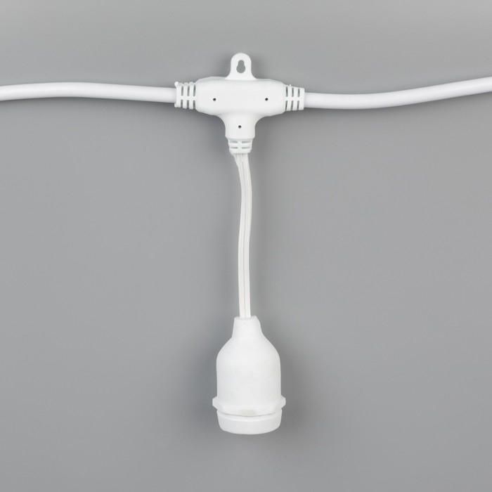 Гирлянда &laquo;Ретро белт-лайт&raquo; со свесами 10 и 20 см, 10 м, IP54, УМС, 2W, белая нить, шаг 50 см, Е27 (без ламп), 220 В