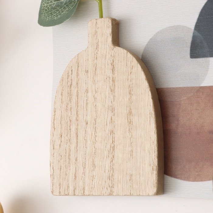 Крючки декоративные дерево "Абстракция. Цветок в вазе" 1,5х23,5х12,5 см