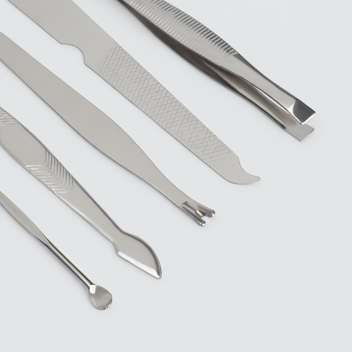 Набор маникюрный, 8 предметов, в футляре, цвет МИКС