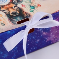 Новый год. Коробка подарочная новогодняя складная, упаковка, &laquo;Новогодний олень&raquo;, 16 &times; 12 &times; 5 см.