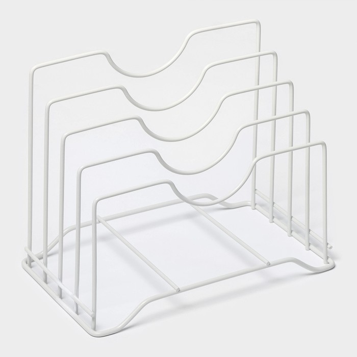 Держатель для крышек и разделочных досок Доляна, 26&times;16&times;22 см, цвет белый