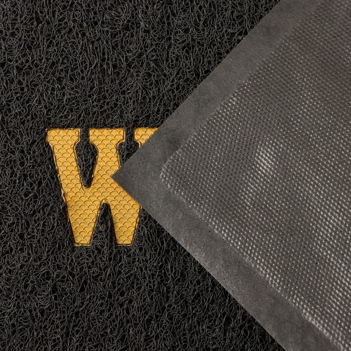 Коврик придверный Доляна Welcome, с окантовкой, 38&times;58 см, цвет серый