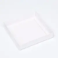 Коробка сборная, белая с PVC крышкой, 16&times;16&times;3 см