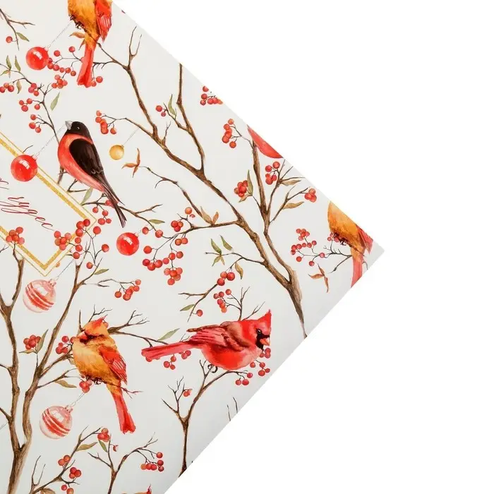 Упаковочная бумага на новый год &laquo;Птицы на ветвях&raquo;, 50 х 70 см, глянцевая
