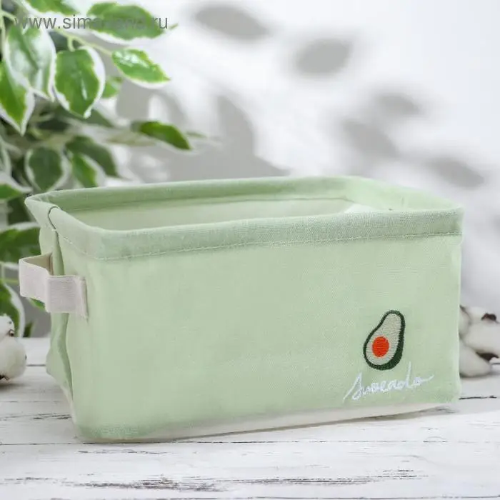 Корзина для хранения с ручками Доляна &laquo;Авокадо&raquo;, 23&times;16&times;12 см, цвет фисташковый