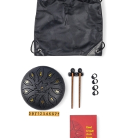 Глюкофон - музыкальный инструмент, цветок черный, 11 лепестков, 18 х 18 х 11 см