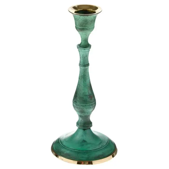 Подсвечник под старину "Надежда" латунь 7,5х7,5х17 см