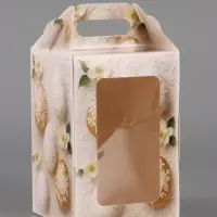 Пасхальная коробочка с окном и с ручкой 10 х 10 х 15 см