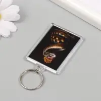 Брелок для ключей на кольце &laquo;Змея с короной&raquo;, акрил, 3.5&times;5 см