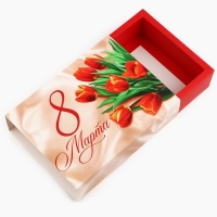 Коробка для сладостей &laquo;8 марта&raquo;, шёлк, 20 х 15 х 5 см